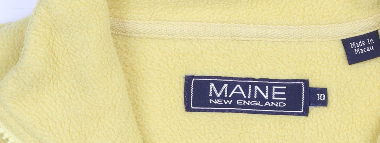 Maine New England Women's Yellow Fleece 1/2 Zip Pullover Sweatshirt Size 10