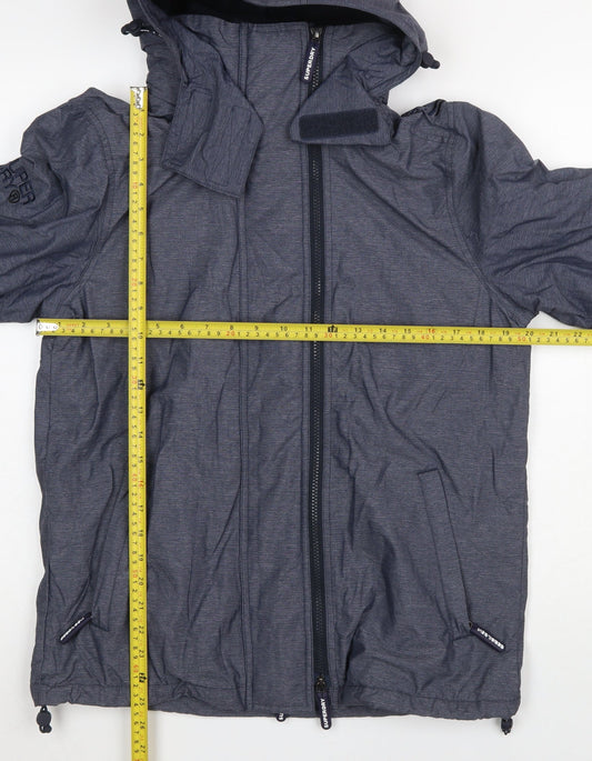 Superdry Men's Grey Windcheater Hooded Jacket Size S Windproof
