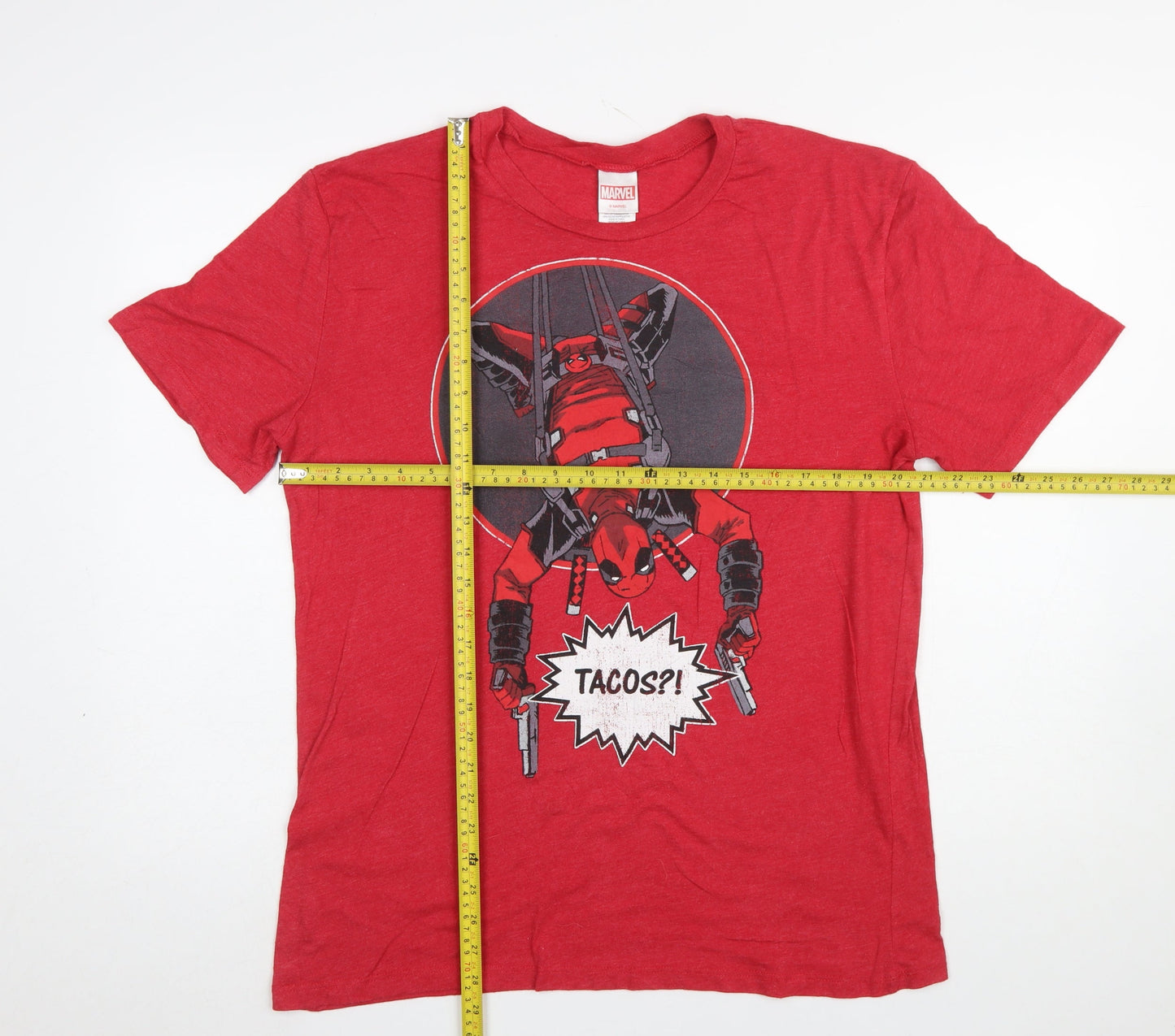 Marvel Deadpool Red Men's L Graphic Comic T-Shirt