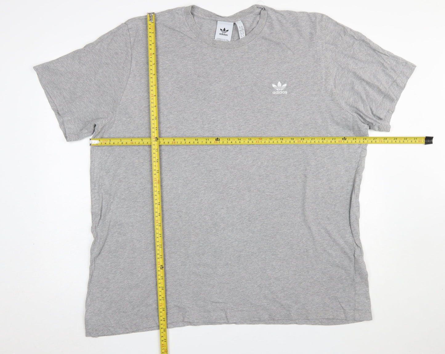 Adidas Men's Grey 2XL Crew Neck Cotton T-Shirt