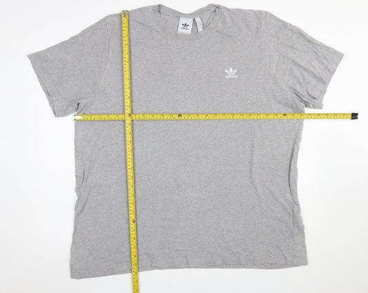 Adidas Men's Grey 2XL Crew Neck Cotton T-Shirt