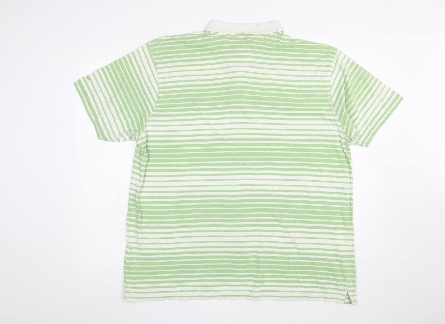 Golf Co Men’s Green Striped Cotton Polo Shirt XL