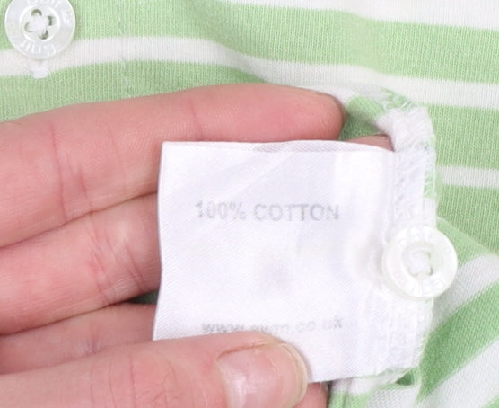 Golf Co Men’s Green Striped Cotton Polo Shirt XL