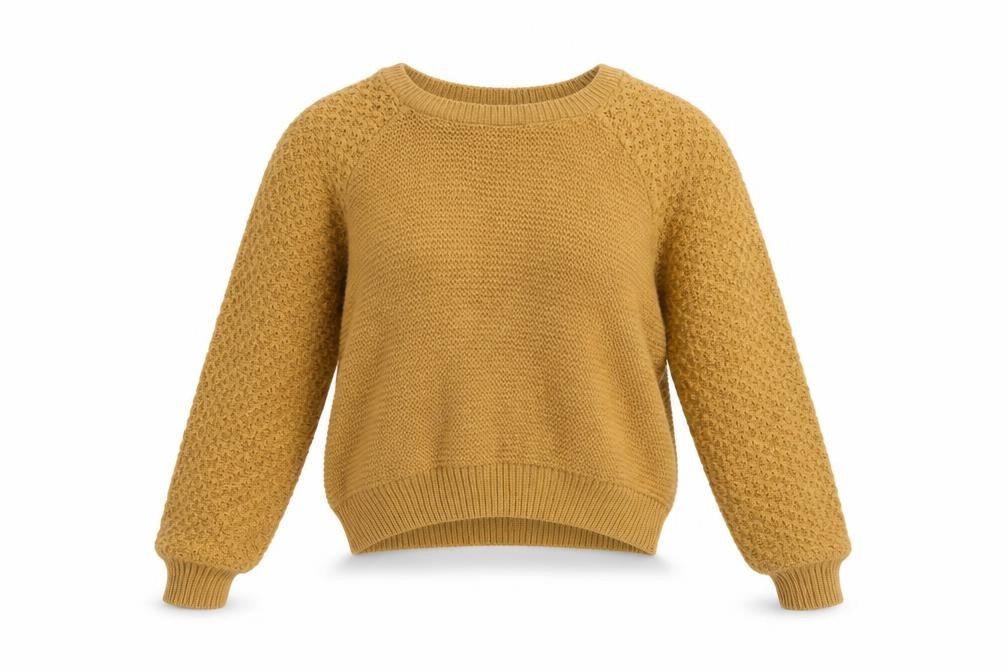 Front view of Miss Selfridge Women Mustard Knit Jumper UK 4 Acrylic Crew Neck Long Sleeve