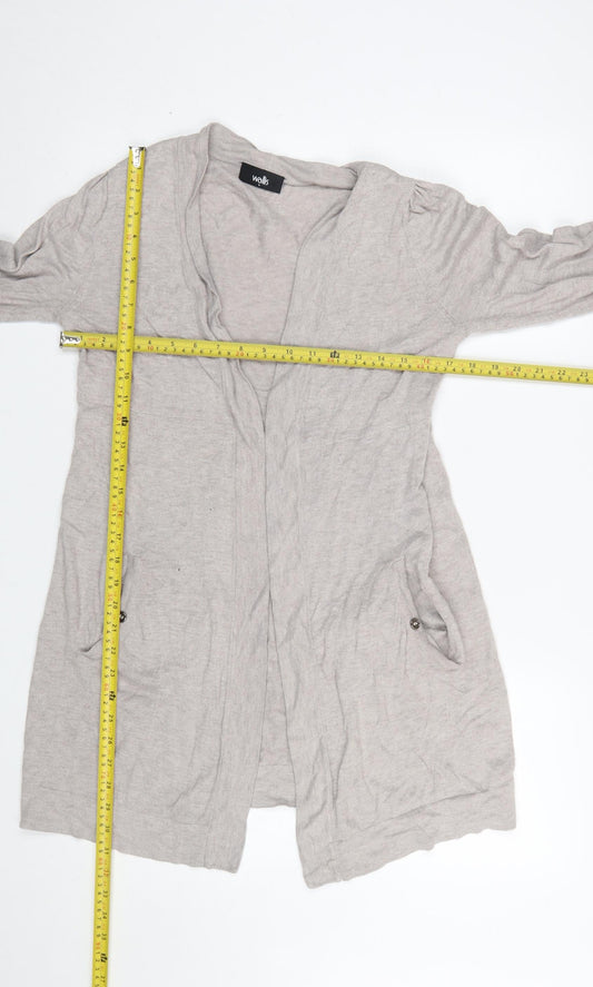 Wallis Women Beige Longline Knit Cardigan Small