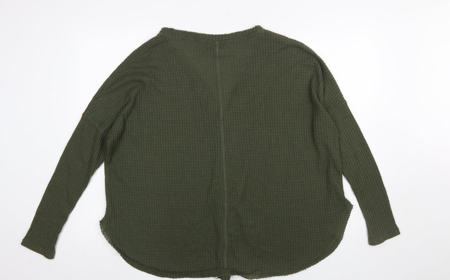 Out From Under Women’s Green Button-Up Long Sleeve Knit Top S