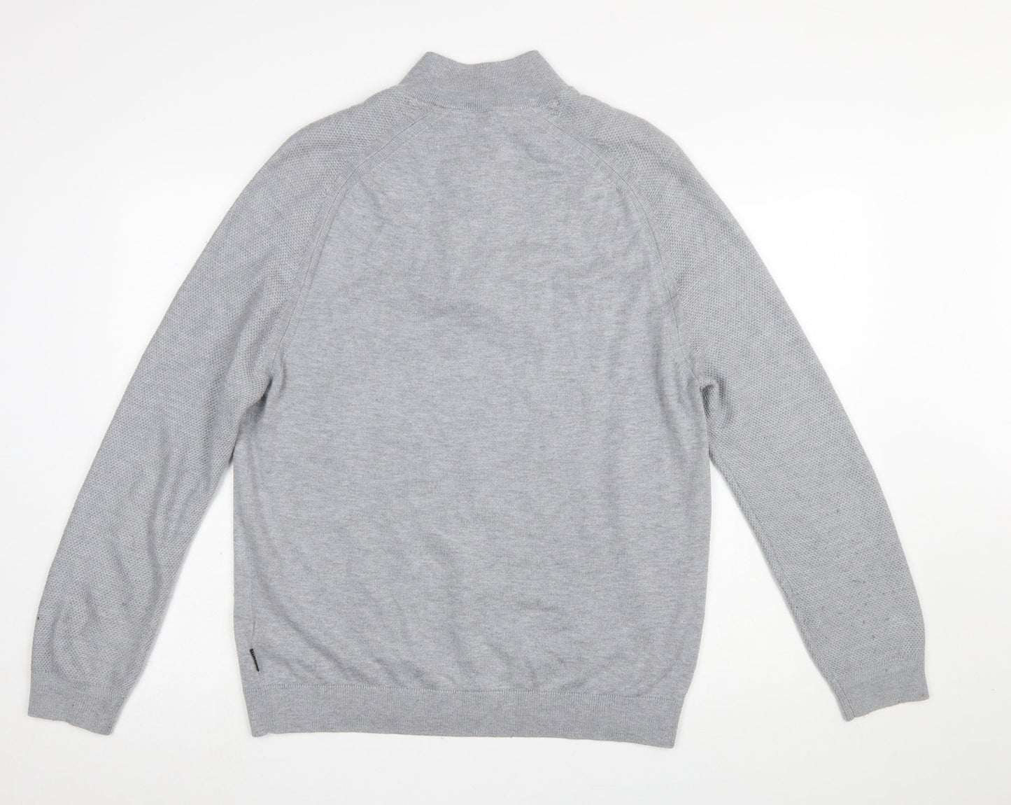 Ted Baker Men’s Grey High Neck 1/2 Zip Jumper Size L