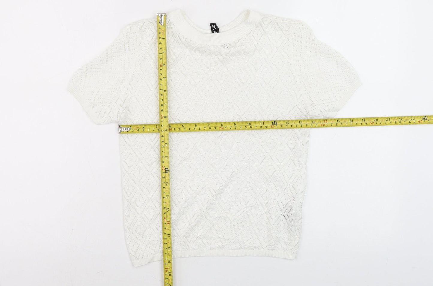 Divided Women’s White Knit Short Sleeve T-Shirt Size S