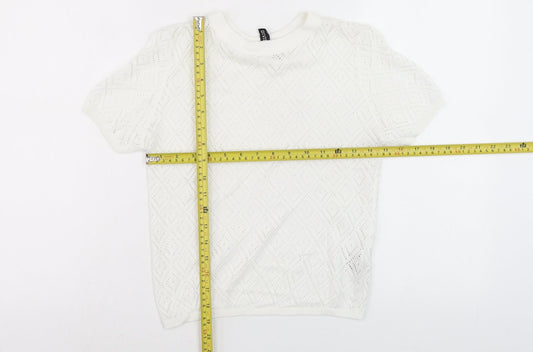 Divided Women’s White Knit Short Sleeve T-Shirt Size S