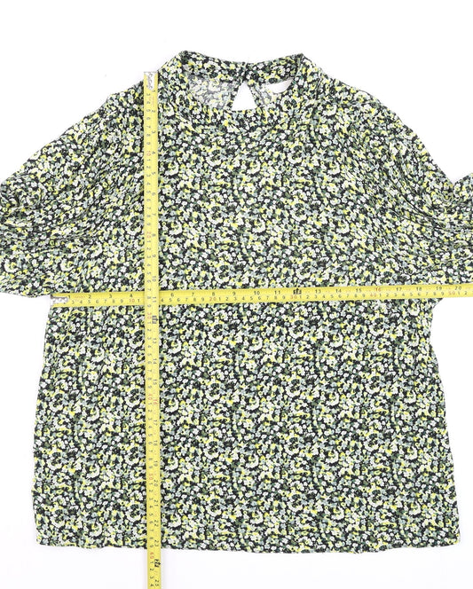 H&M Women's Multicoloured Floral Viscose Tunic Blouse Size M