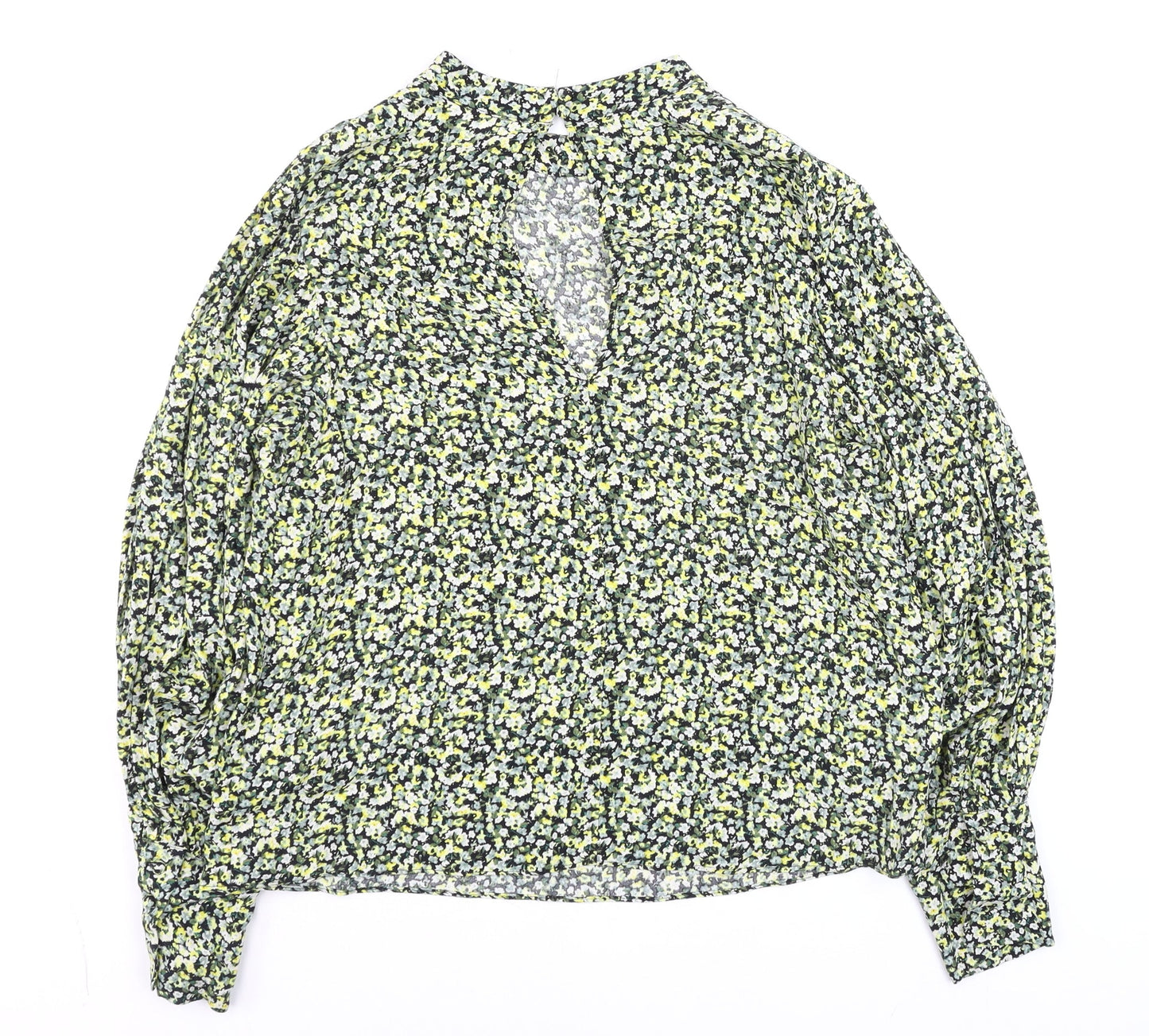 H&M Women's Multicoloured Floral Viscose Tunic Blouse Size M