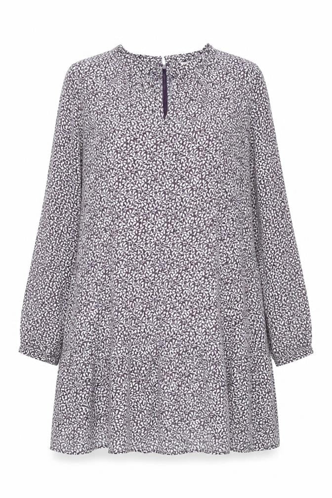 LOFT Women's Purple Floral Rayon A-Line Knee Length Dress Size 8