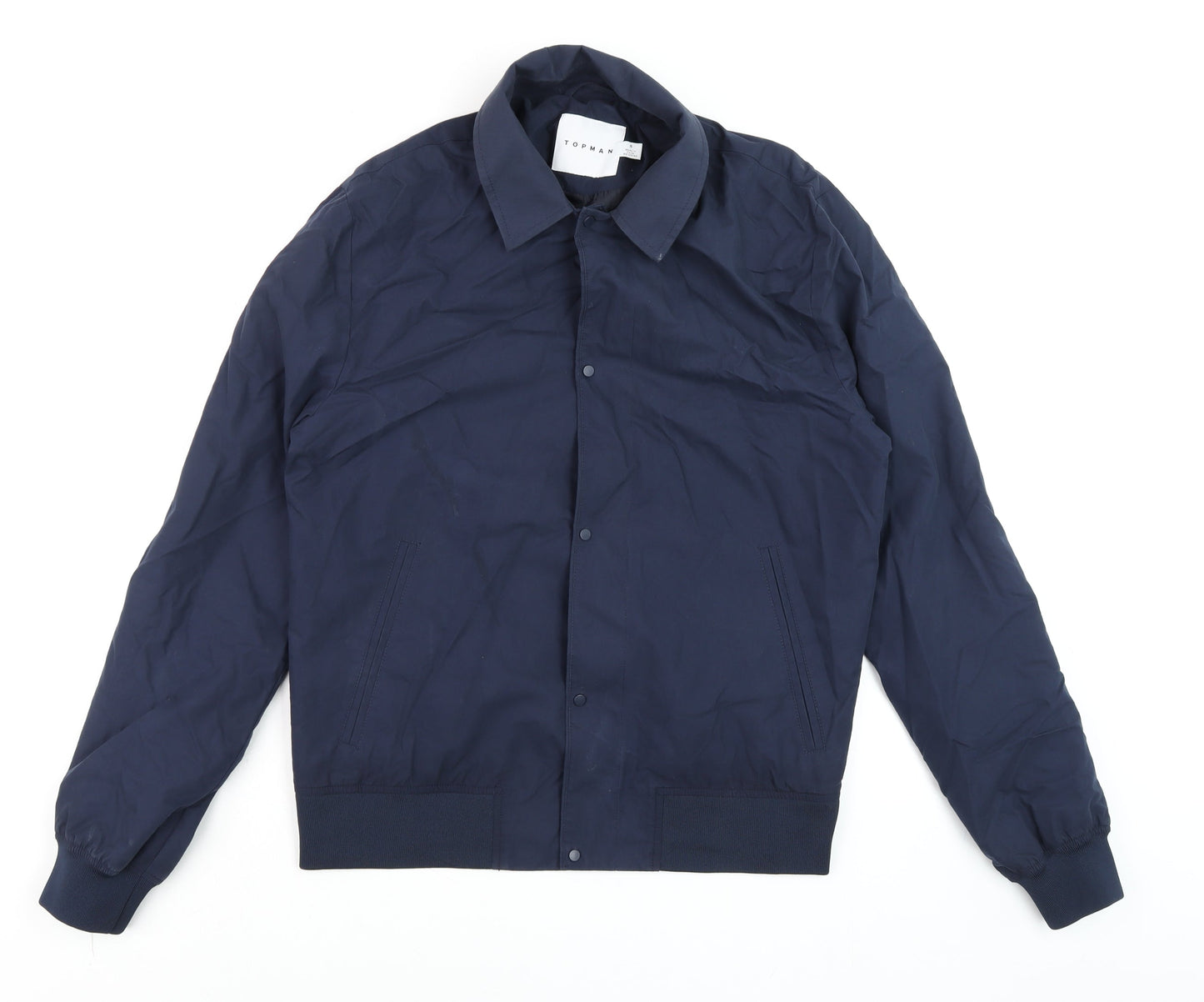 Topman Men's Blue Bomber Jacket Size S Cotton Nylon Casual