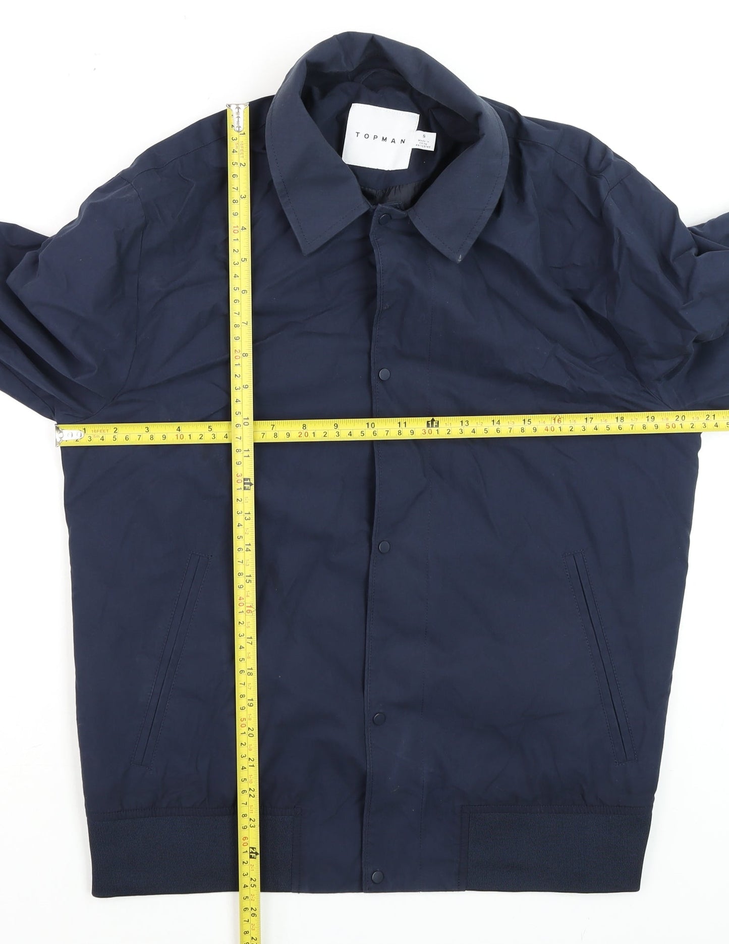 Topman Men's Blue Bomber Jacket Size S Cotton Nylon Casual