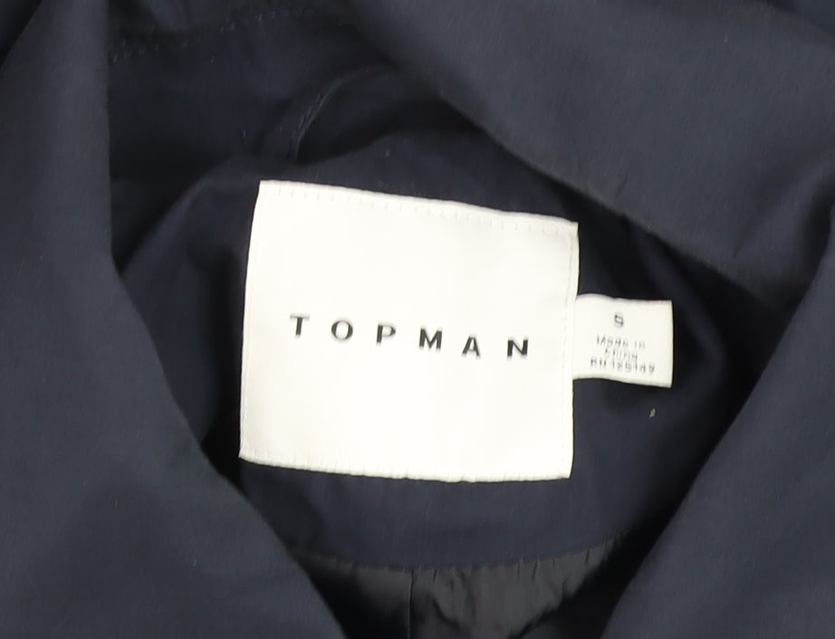 Topman Men's Blue Bomber Jacket Size S Cotton Nylon Casual