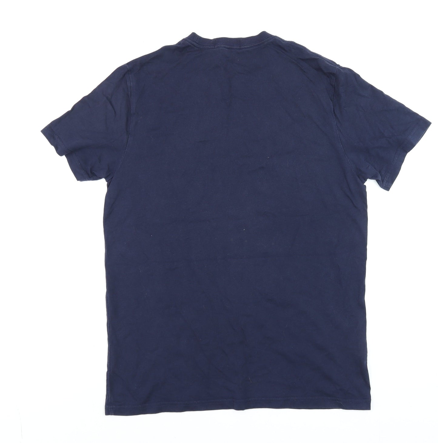 Fred Perry Men's Blue Cotton Graphic Logo T-Shirt Size M