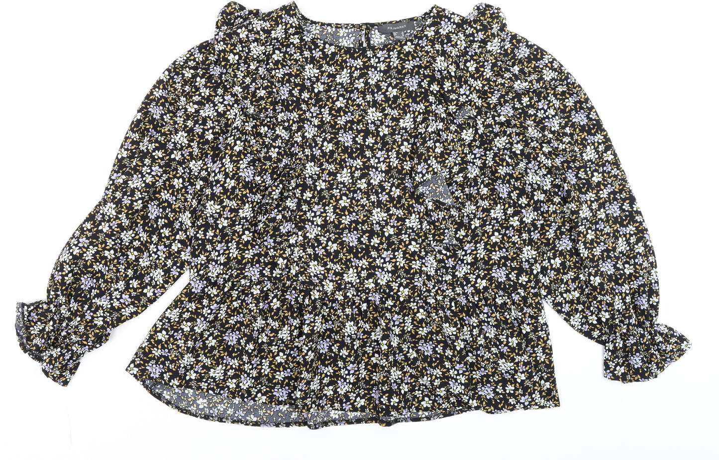 Primark Womens Multicoloured Floral Ruffle Blouse Size 18