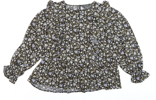 Primark Womens Multicoloured Floral Ruffle Blouse Size 18