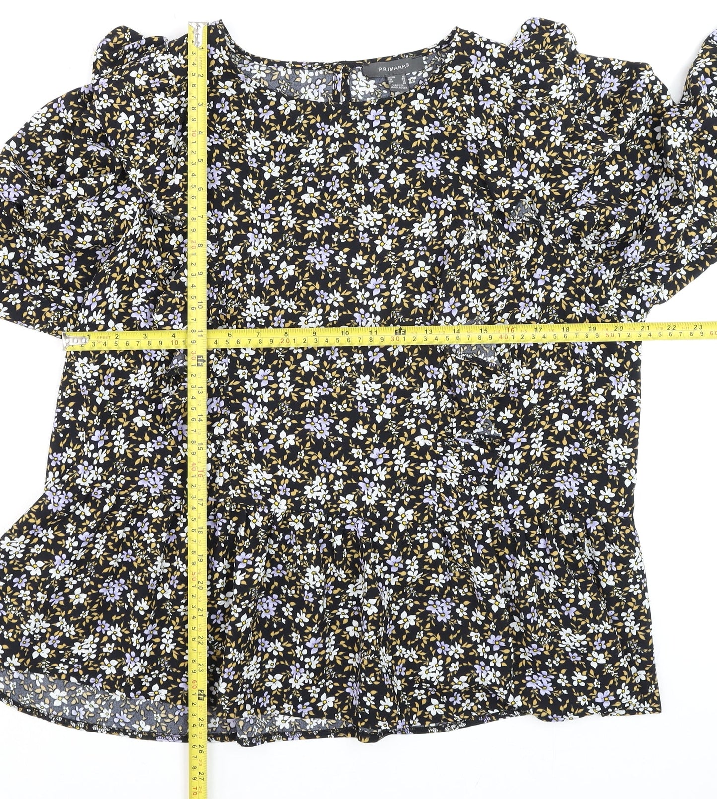 Primark Womens Multicoloured Floral Ruffle Blouse Size 18
