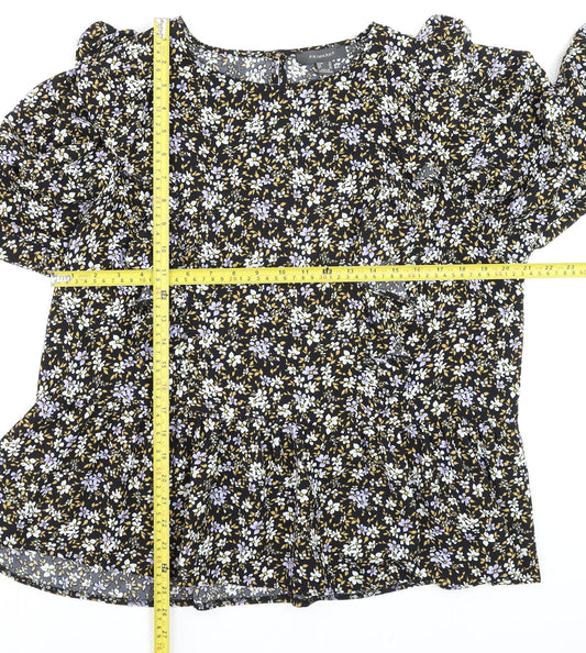 Primark Womens Multicoloured Floral Ruffle Blouse Size 18