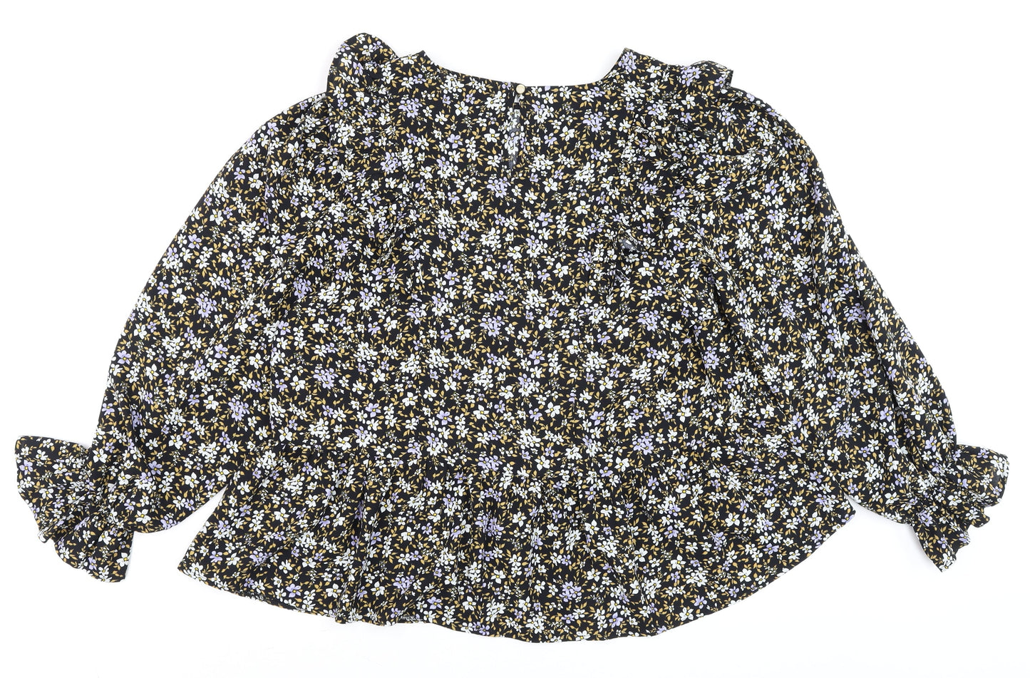 Primark Womens Multicoloured Floral Ruffle Blouse Size 18