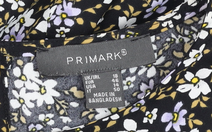 Primark Womens Multicoloured Floral Ruffle Blouse Size 18
