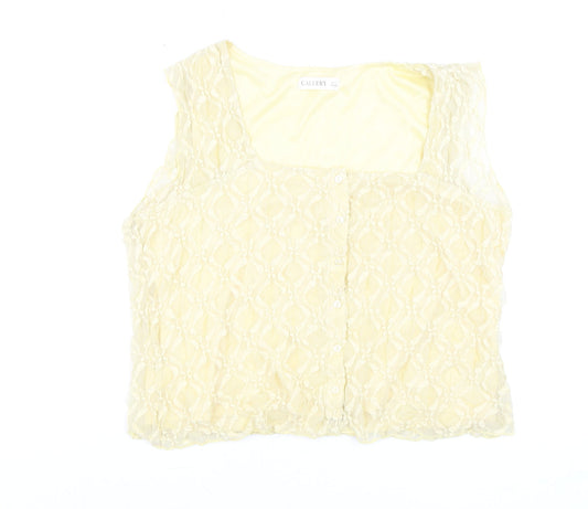 Gallery Women Beige Lace Camisole Blouse L Regular Fit
