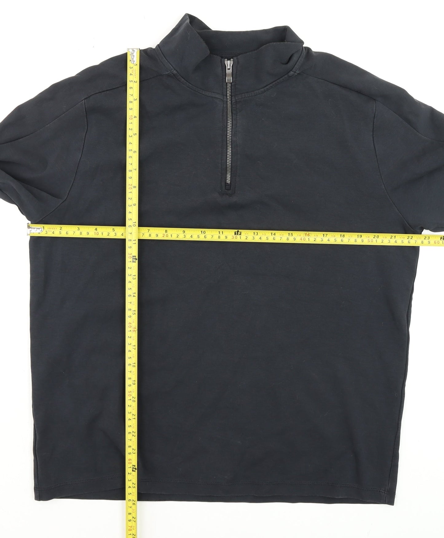 Dunnes Stores Men's Navy 1/2 Zip Mock Neck Sweatshirt M