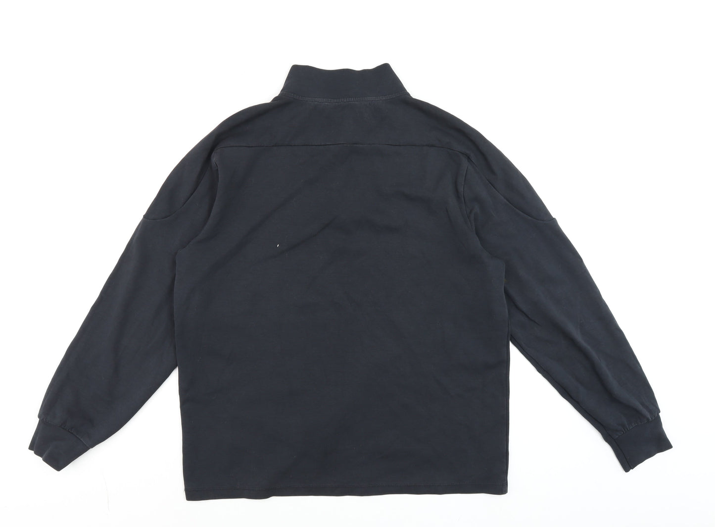 Dunnes Stores Men's Navy 1/2 Zip Mock Neck Sweatshirt M