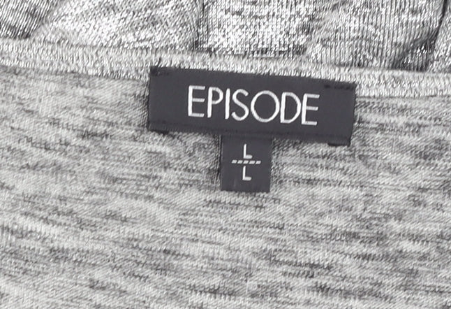 Episode Women's Grey Sleeveless Crew Neck Stretch Jersey T-Shirt Size L
