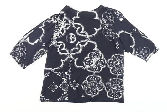 Next Women’s Blue Geometric Tunic Blouse Size 16