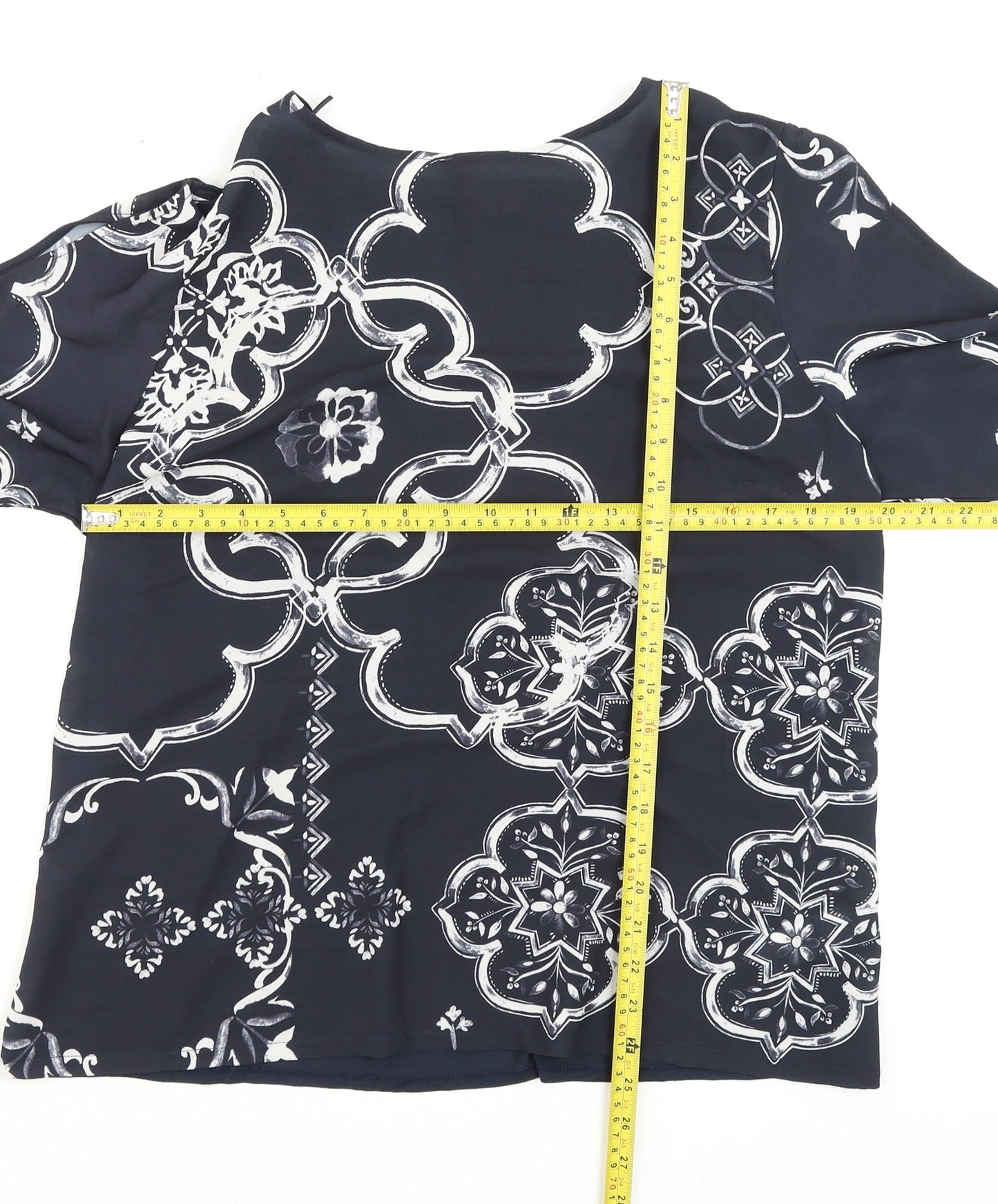 Next Women’s Blue Geometric Tunic Blouse Size 16