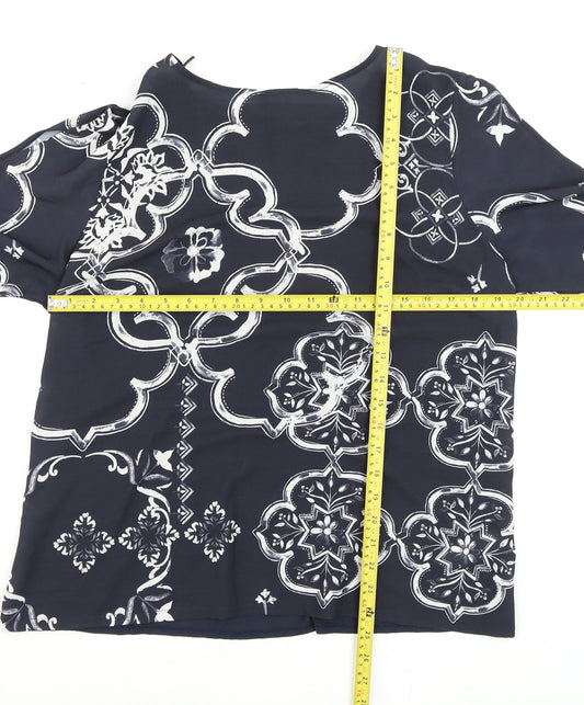 Next Women’s Blue Geometric Tunic Blouse Size 16