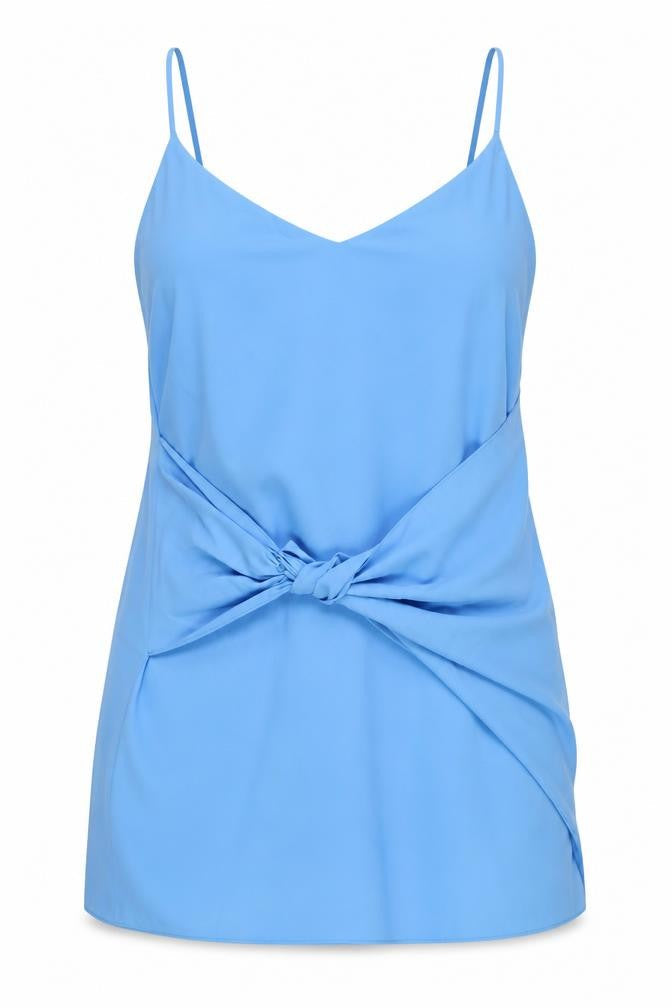River Island Women’s Blue Slip Dress Size 16 V-Neck Knot Detail