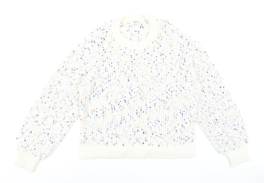 Reitmans Womens Ivory Chunky Knit Speckled Pullover Jumper Size M