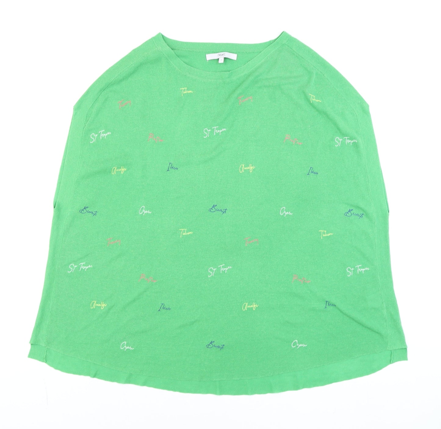 Next Men’s Green Holiday Print Short Sleeve Knit Top Size L