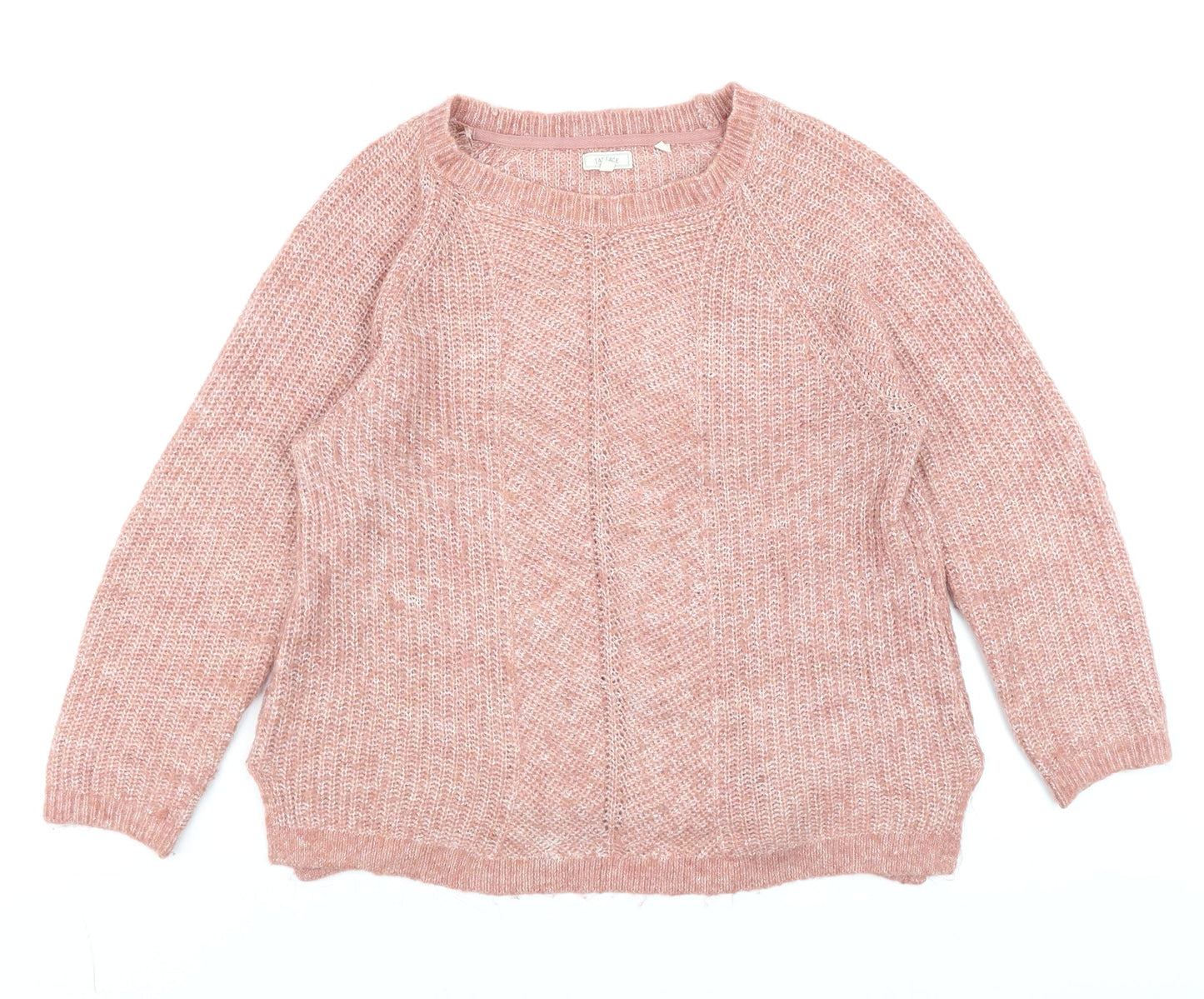 Fat Face Women Pink Chunky Knit Pullover Jumper Size 12