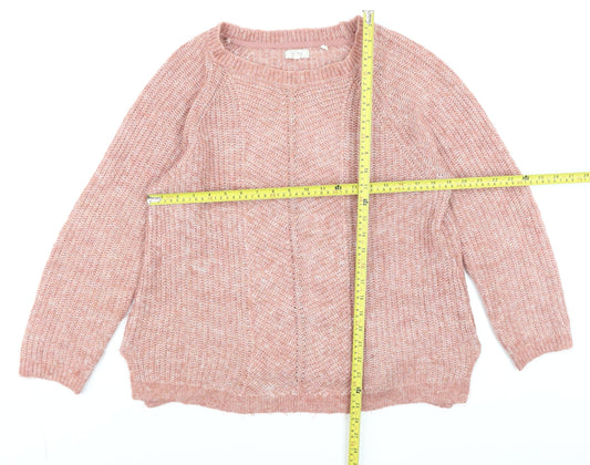 Fat Face Women Pink Chunky Knit Pullover Jumper Size 12