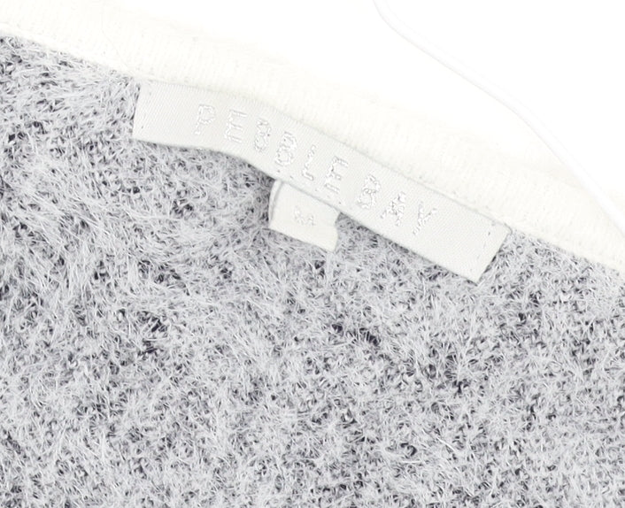 Pebble Bay Women White Check Knit Longline Cardigan M