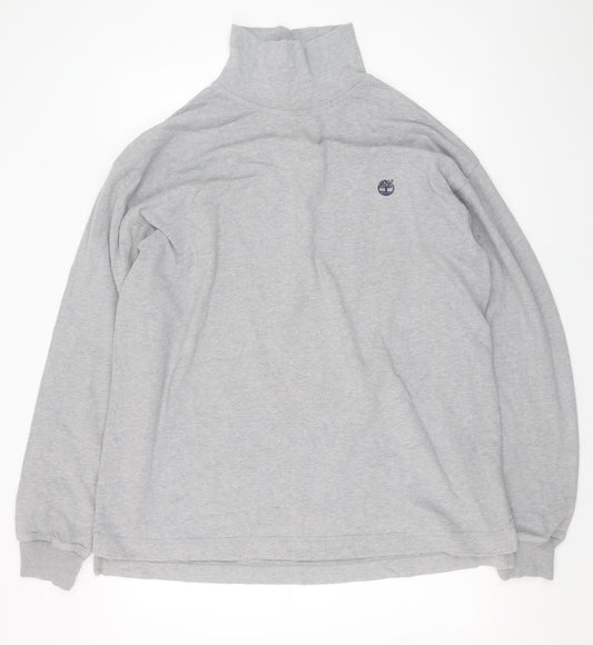 Timberland Men's Grey XL High Neck Cotton Pullover Sweatshirt