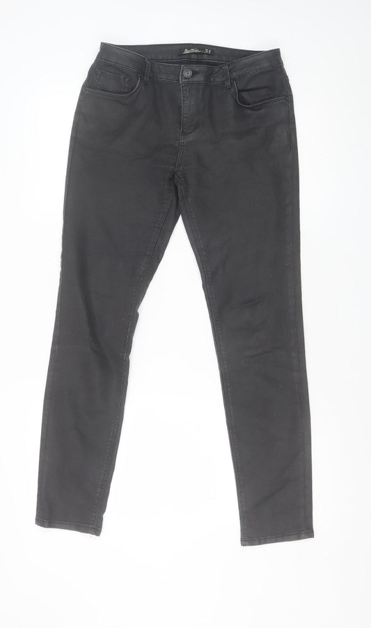 Zara Woman Black Skinny Jeans Women's Size 12 Stretch Denim