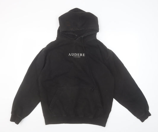 Audere Couture Women’s Black Pullover Hoodie Medium Cotton Blend
