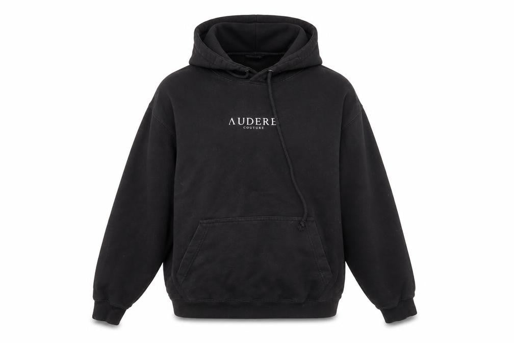 Audere Couture Women’s Black Pullover Hoodie Medium Cotton Blend