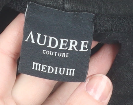 Audere Couture Women’s Black Pullover Hoodie Medium Cotton Blend