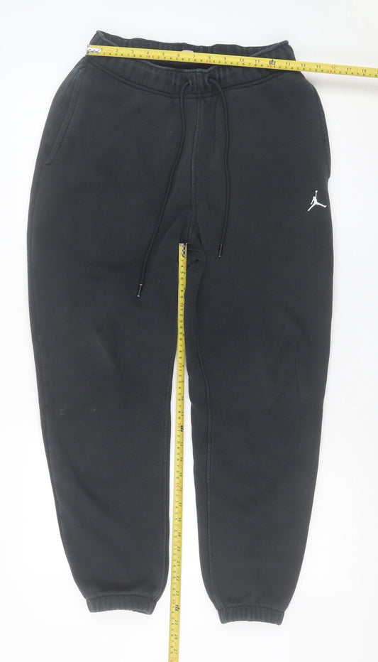 Jordan Men Black Jogger Sweatpants Small Fleece Cotton Blend