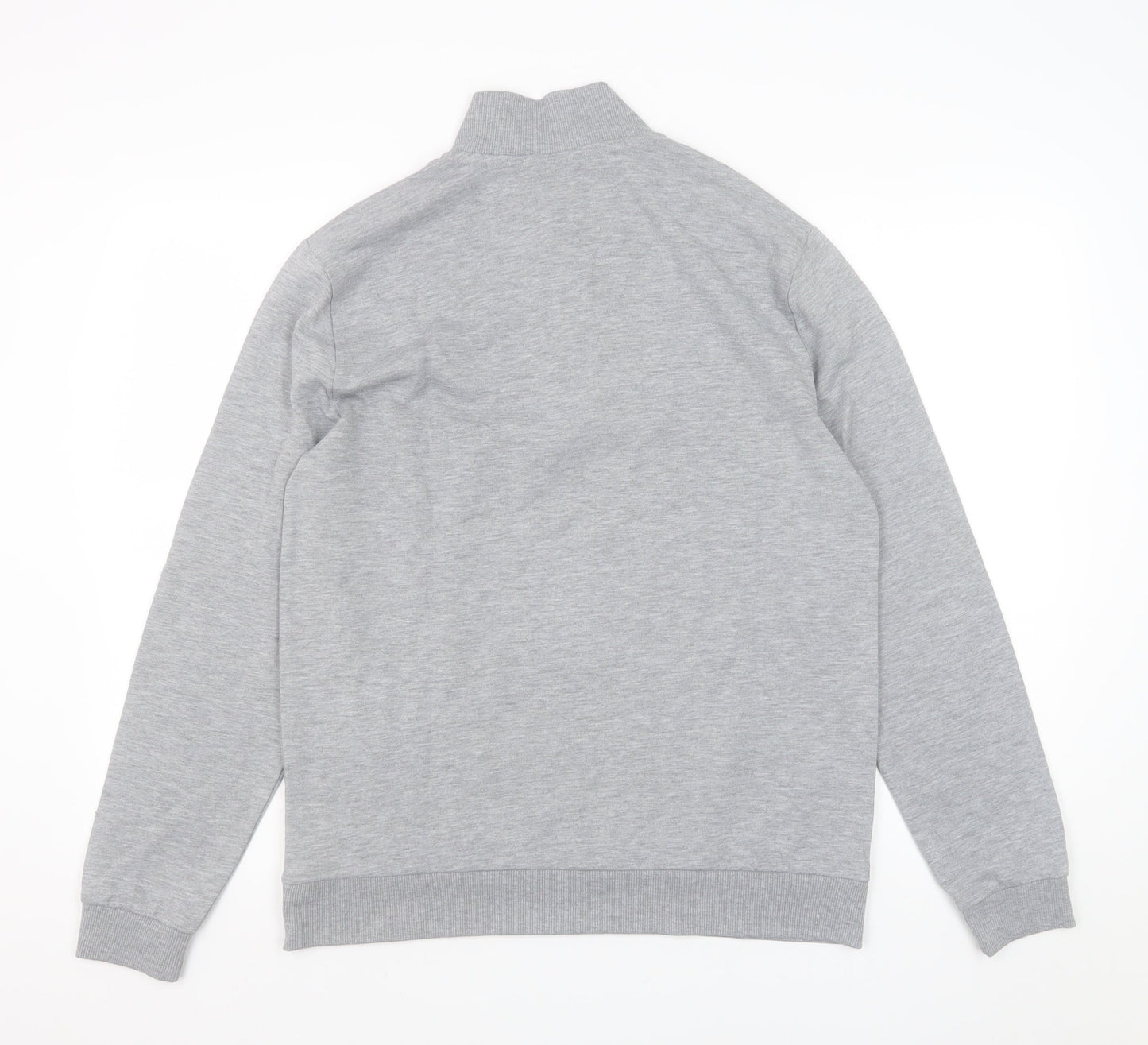 ASOS Men's Grey 1/4 Zip Sweatshirt Medium Regular Fit
