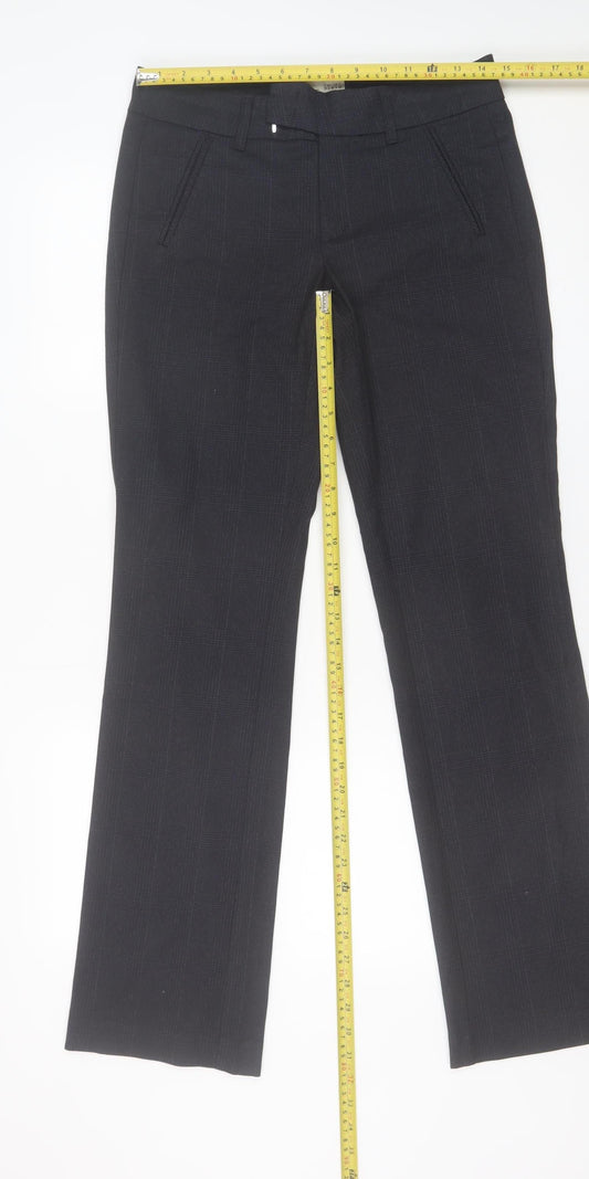 Esprit Mens Black Regular Fit Dress Trousers Size 34L Polyester Blend