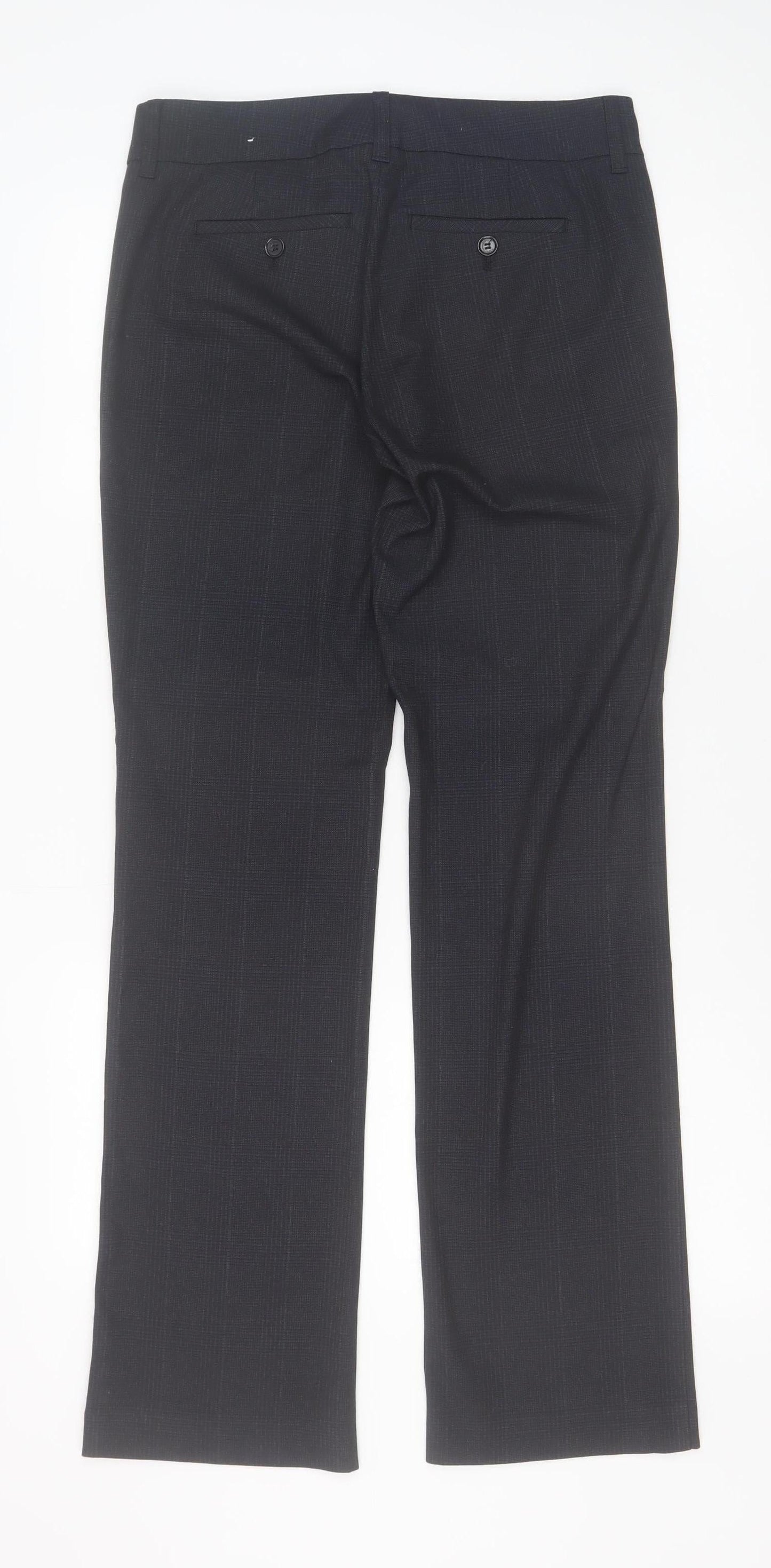 Esprit Mens Black Regular Fit Dress Trousers Size 34L Polyester Blend