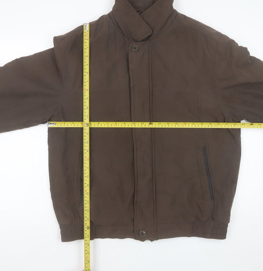Dunnes Men's Brown XL Bomber Jacket Polyester Blend Casual Outerwear