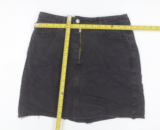 Hollister Women’s Black Denim High Rise Short Skirt Size 10
